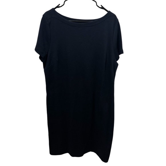 Talbots Navy Blue 100% Cotton Shirt Dress Size 1X - Picture 1 of 4